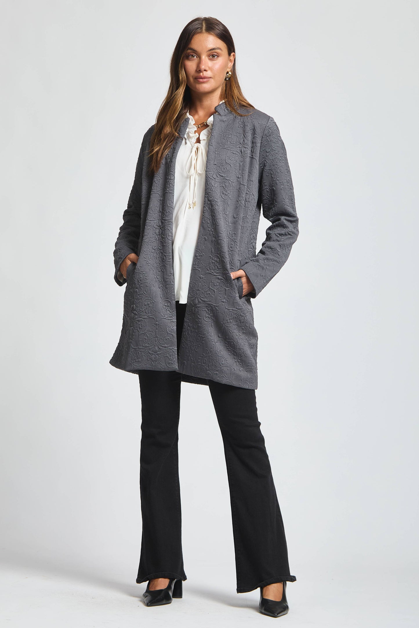 Jacquard Midi Coat
