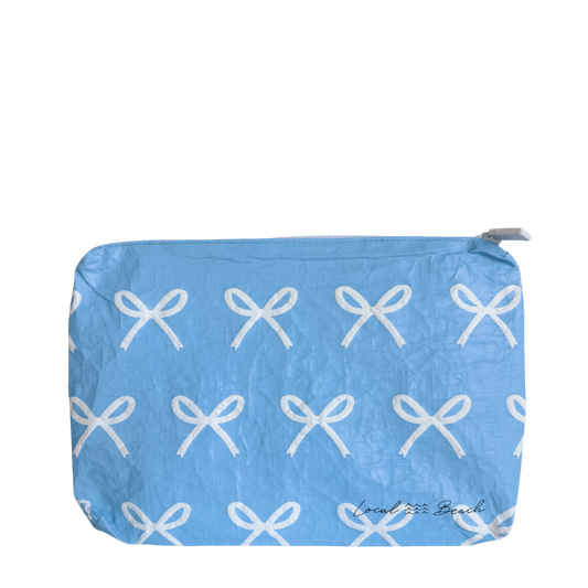 Local Beach - Blue Bows Water Resistant Pouch