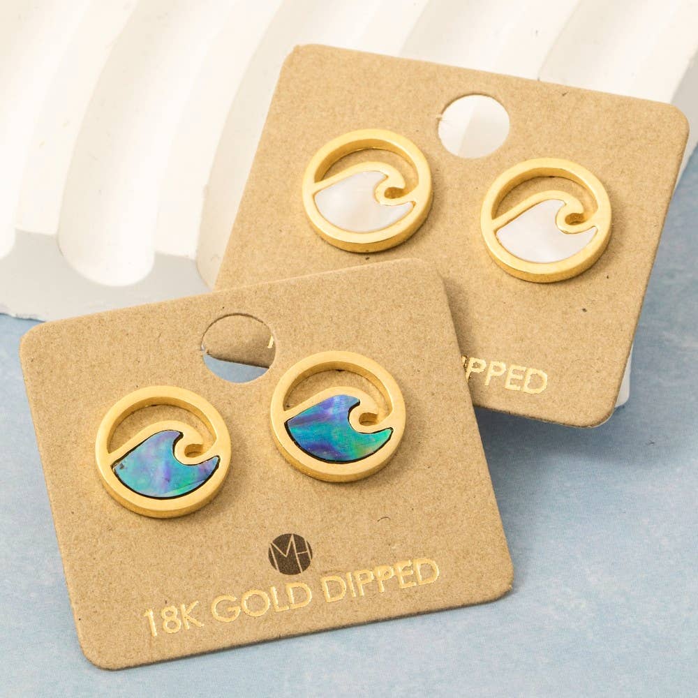 Circle Wave Stud Earrings
