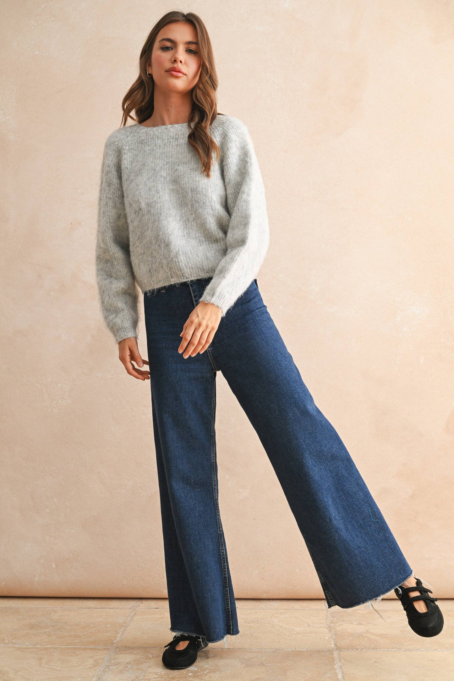 TWISTED DETAIL REVERSIBLE SWEATER TOP