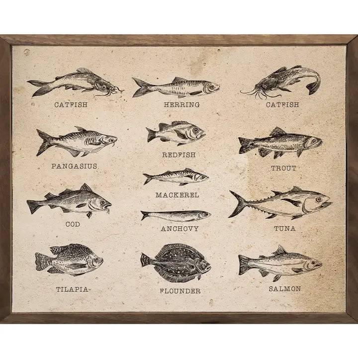 Fish Species Wood Sign