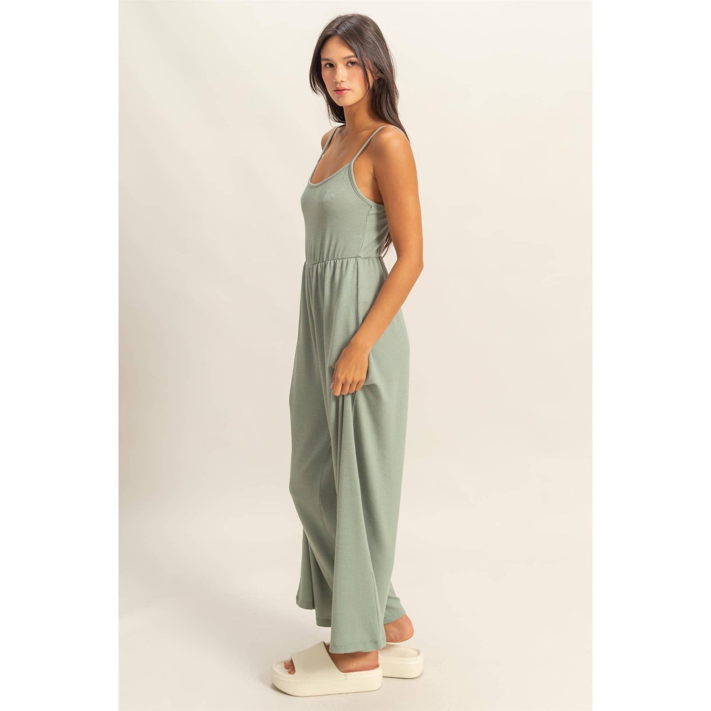 Scoop Neck Sleeveless Wide Leg Jumpsuit