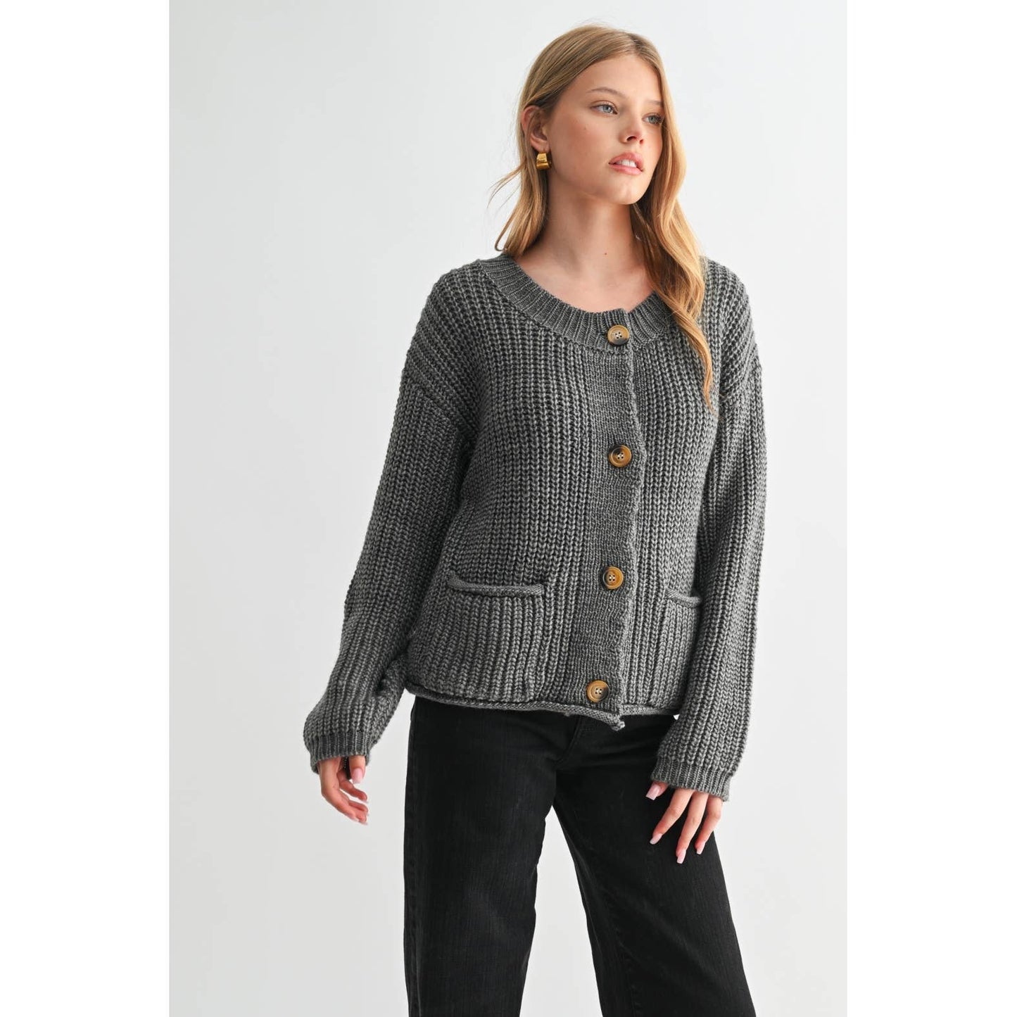 CHUNKY KNIT SWEATER CARDIGAN