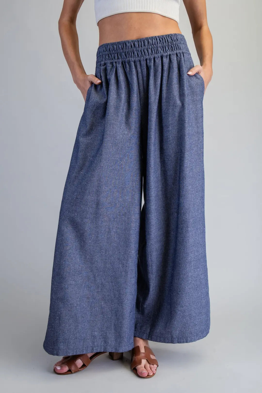 Pinstriped Wide Leg Pants