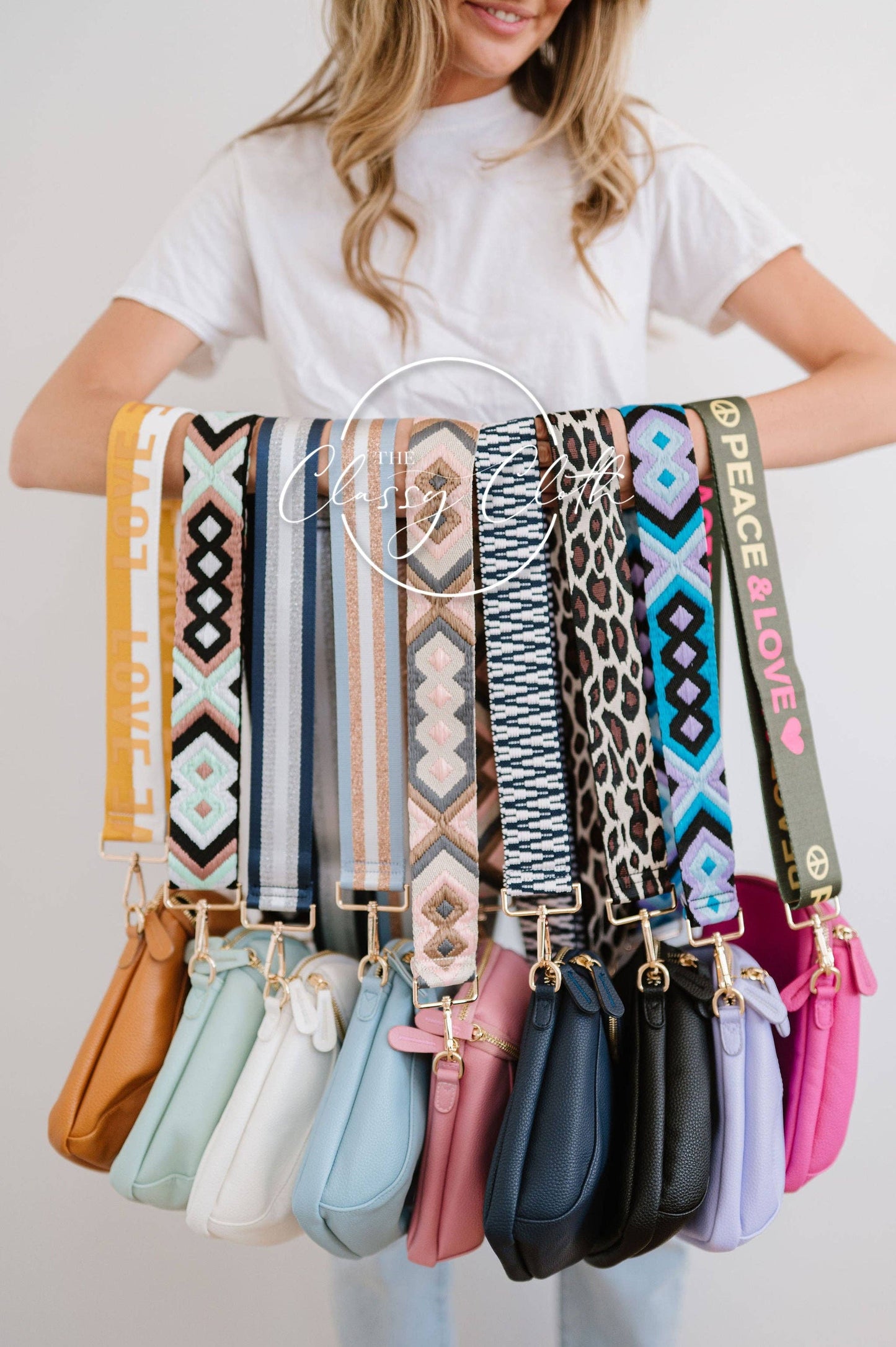 Corinne Crossbody Bag - Tan - Gold Love Strap