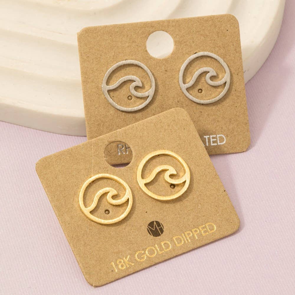 Circle Tidal Wave Stud Earrings