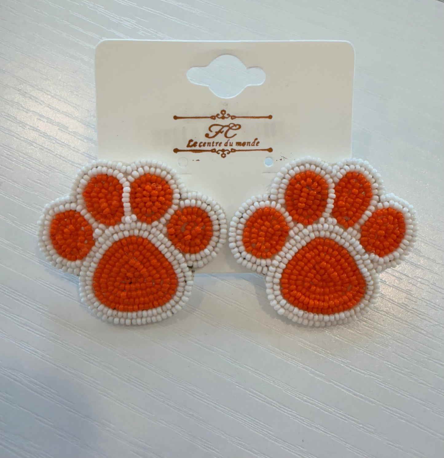 Beaded Paw Earring