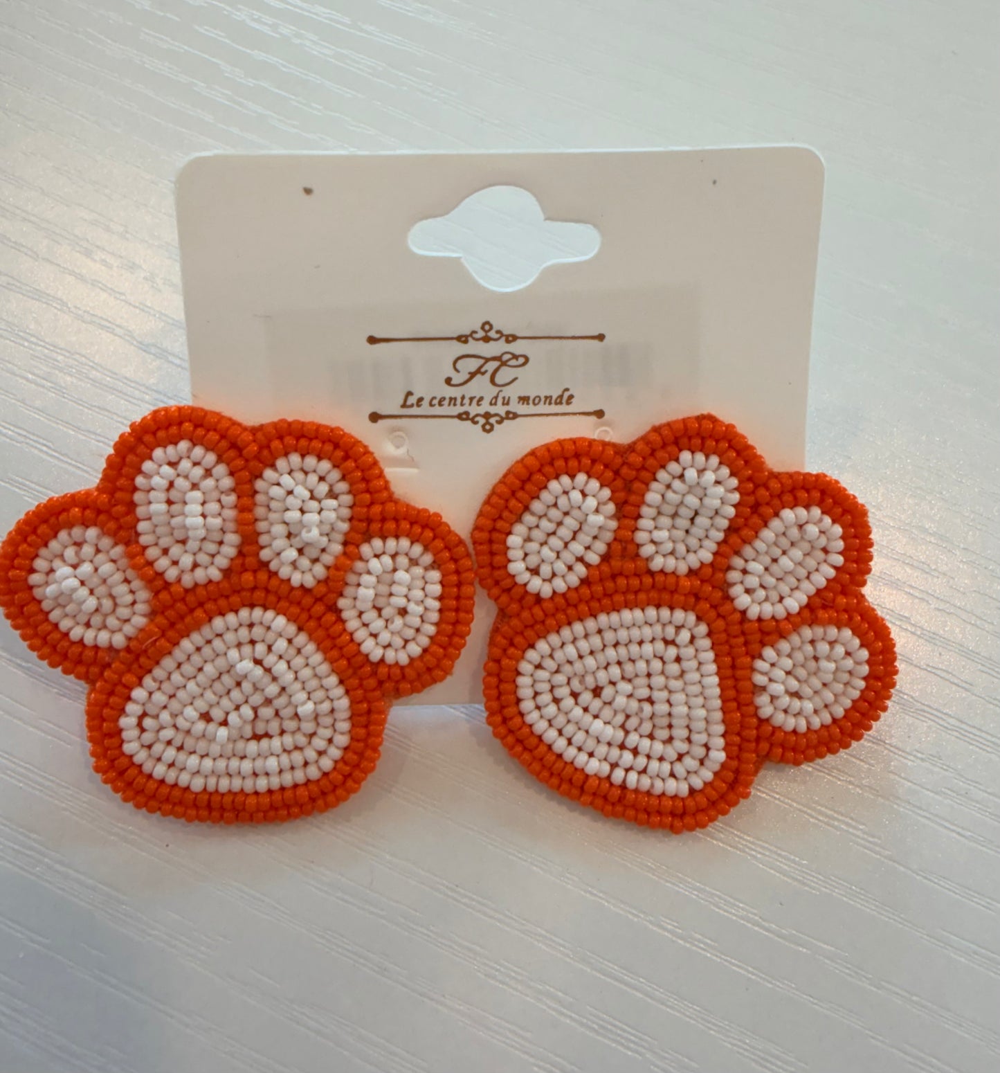 Beaded Paw Earring