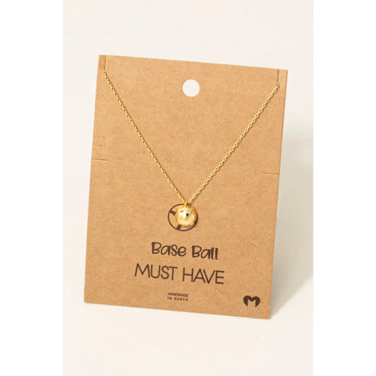 Baseball Pendant Necklace