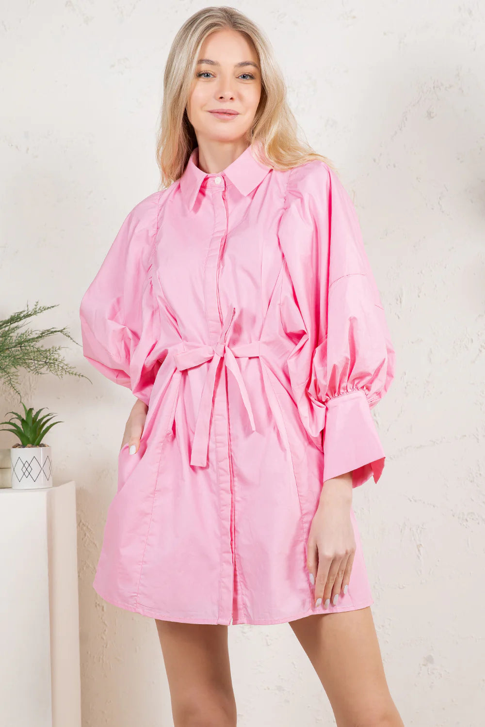Remi Statement Sleeve Shirt Dress