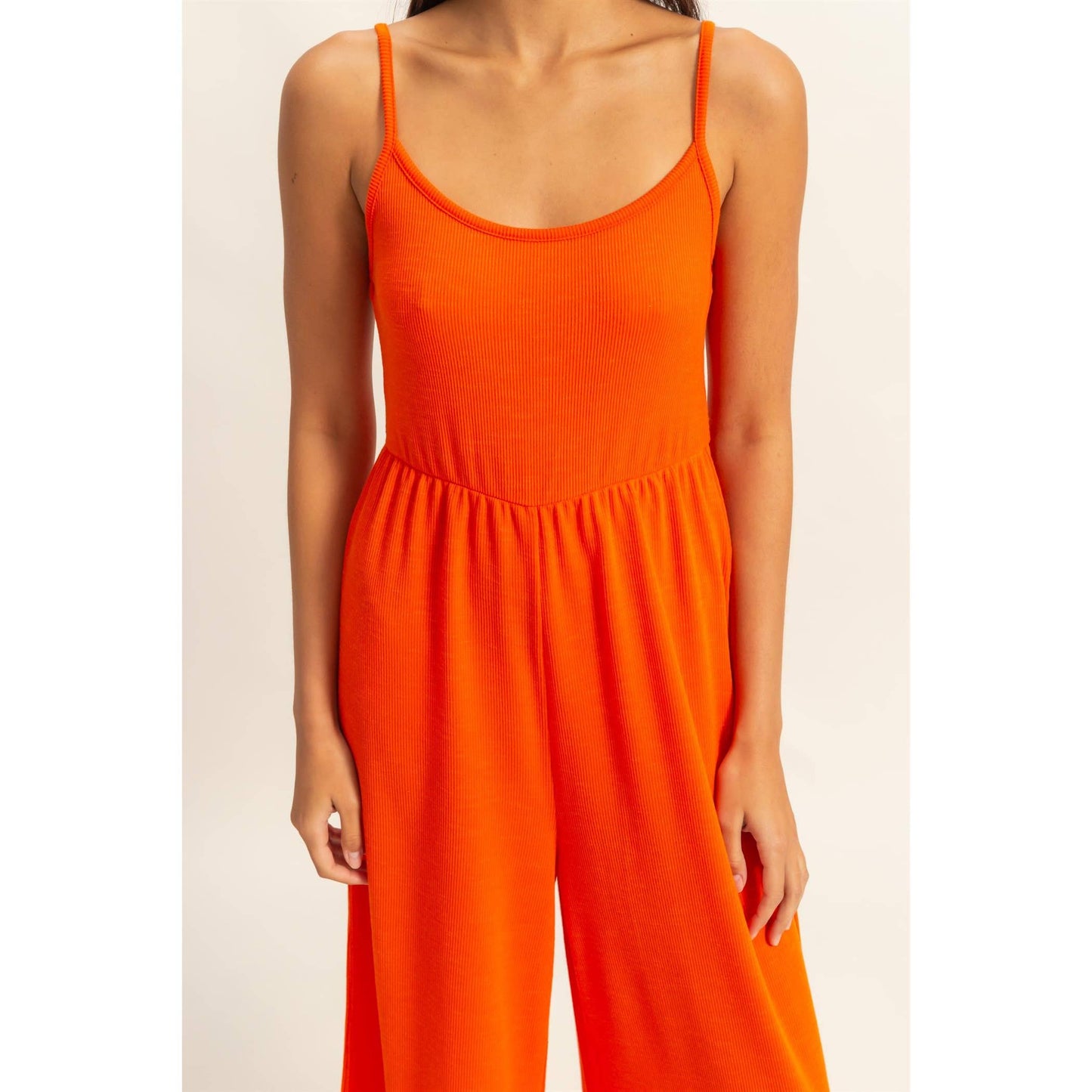 Scoop Neck Sleeveless Wide Leg Jumpsuit