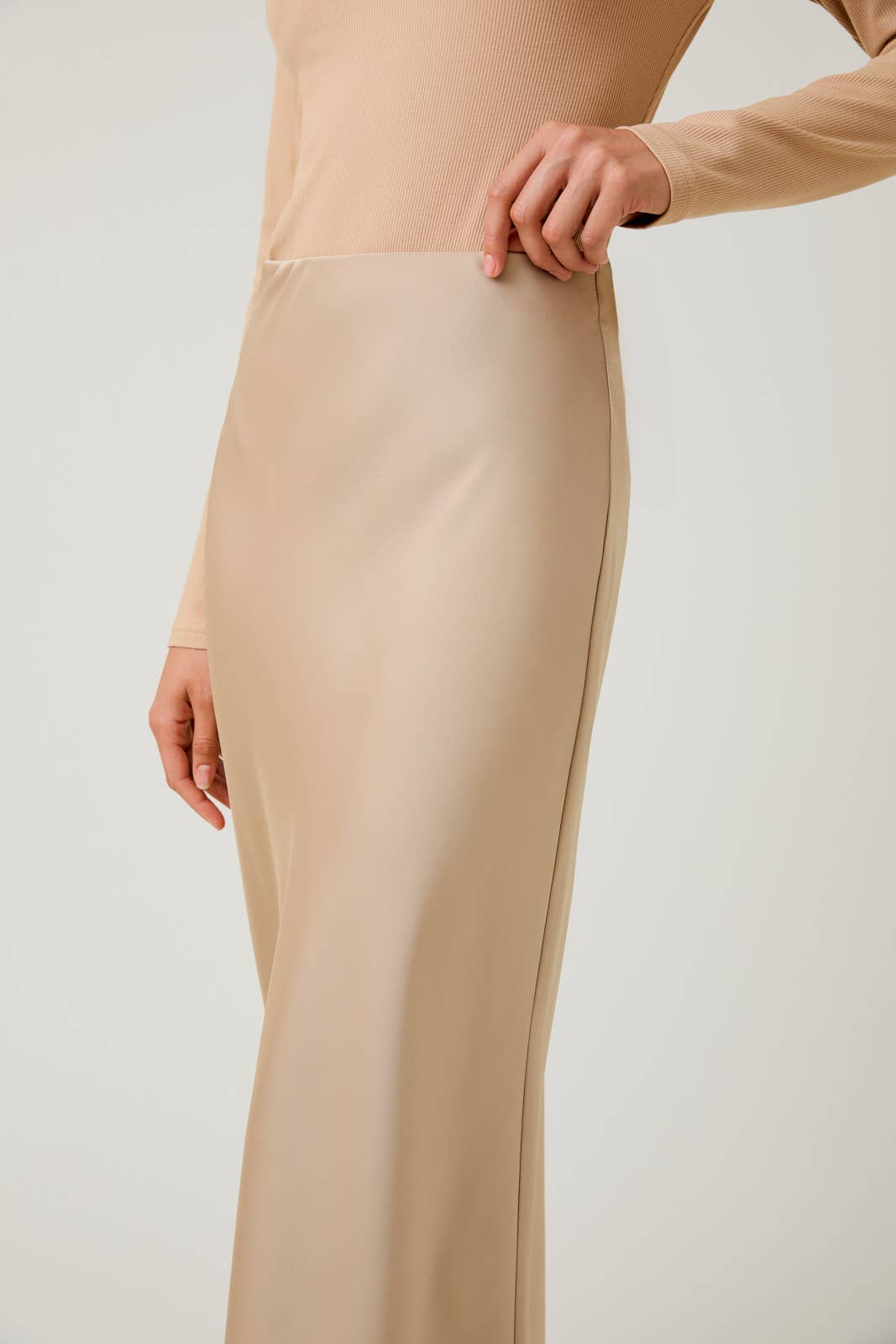 Bias Satin Midi Skirt by LE LIS