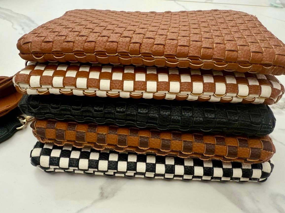 Lila Woven Wallet Wristlet - Tan