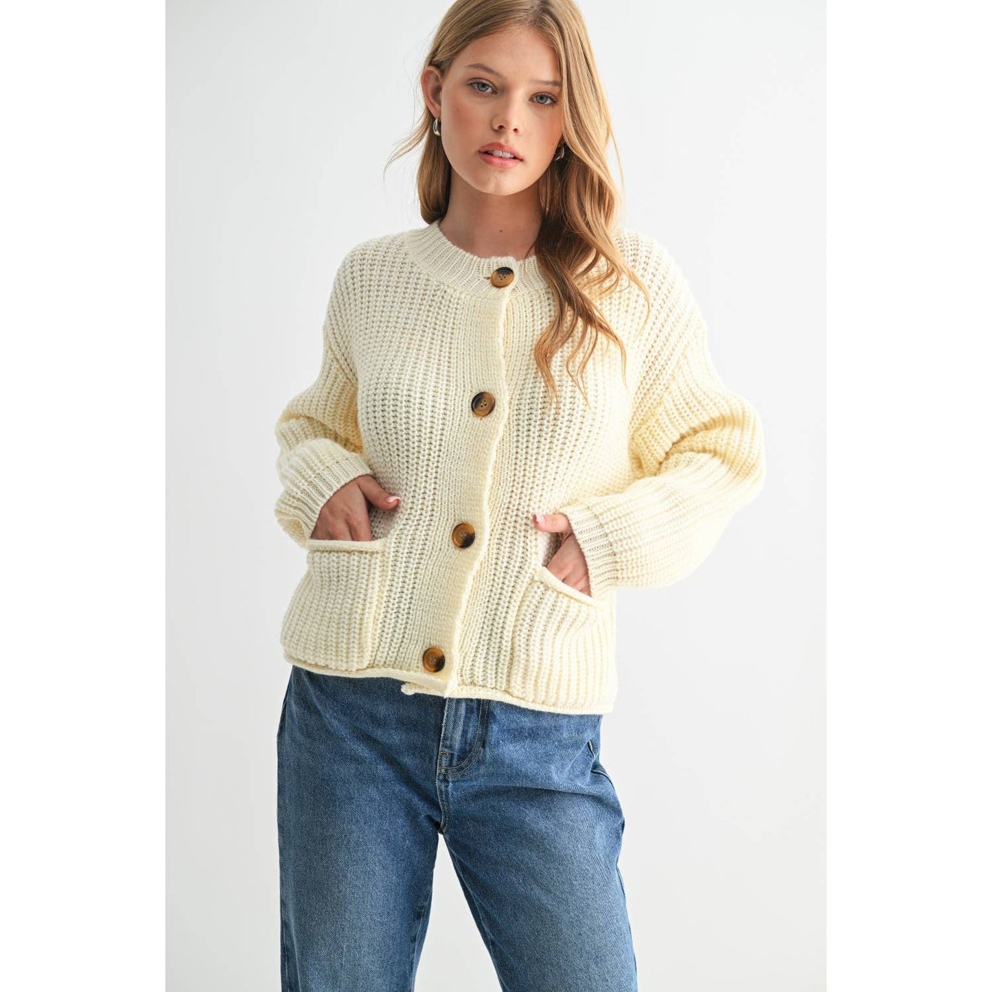 CHUNKY KNIT SWEATER CARDIGAN