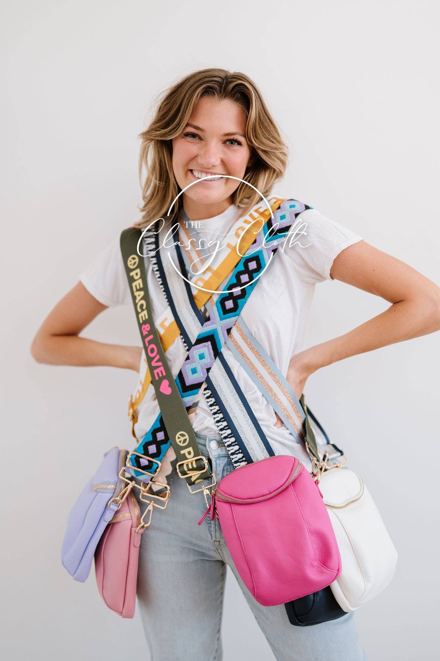 Corinne Crossbody Bag - Tan - Gold Love Strap