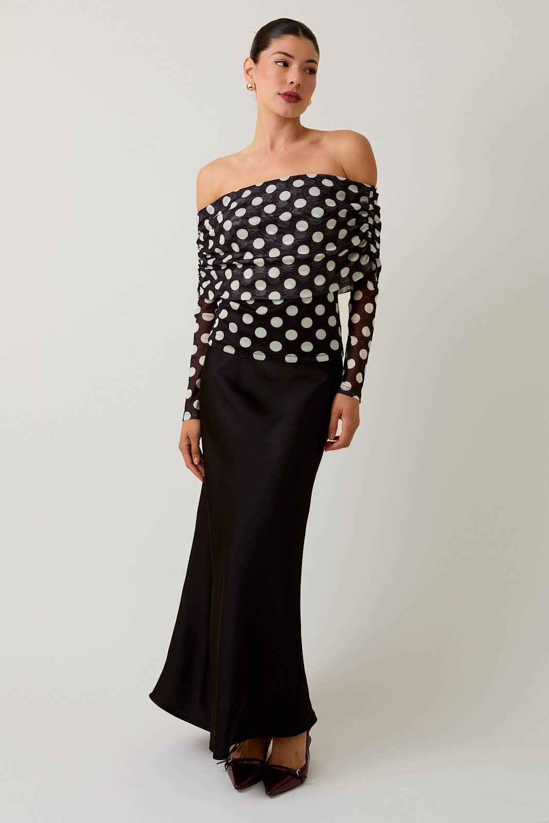 Bias Satin Midi Skirt by LE LIS