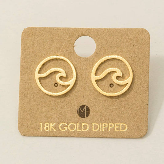 Circle Tidal Wave Stud Earrings