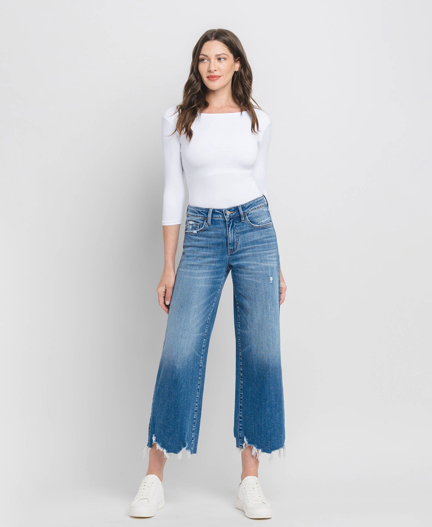 Flying Monkey - Delightful High Rise scrip Wide Leg Jean