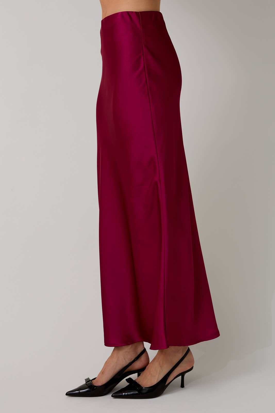 Bias Satin Midi Skirt by LE LIS