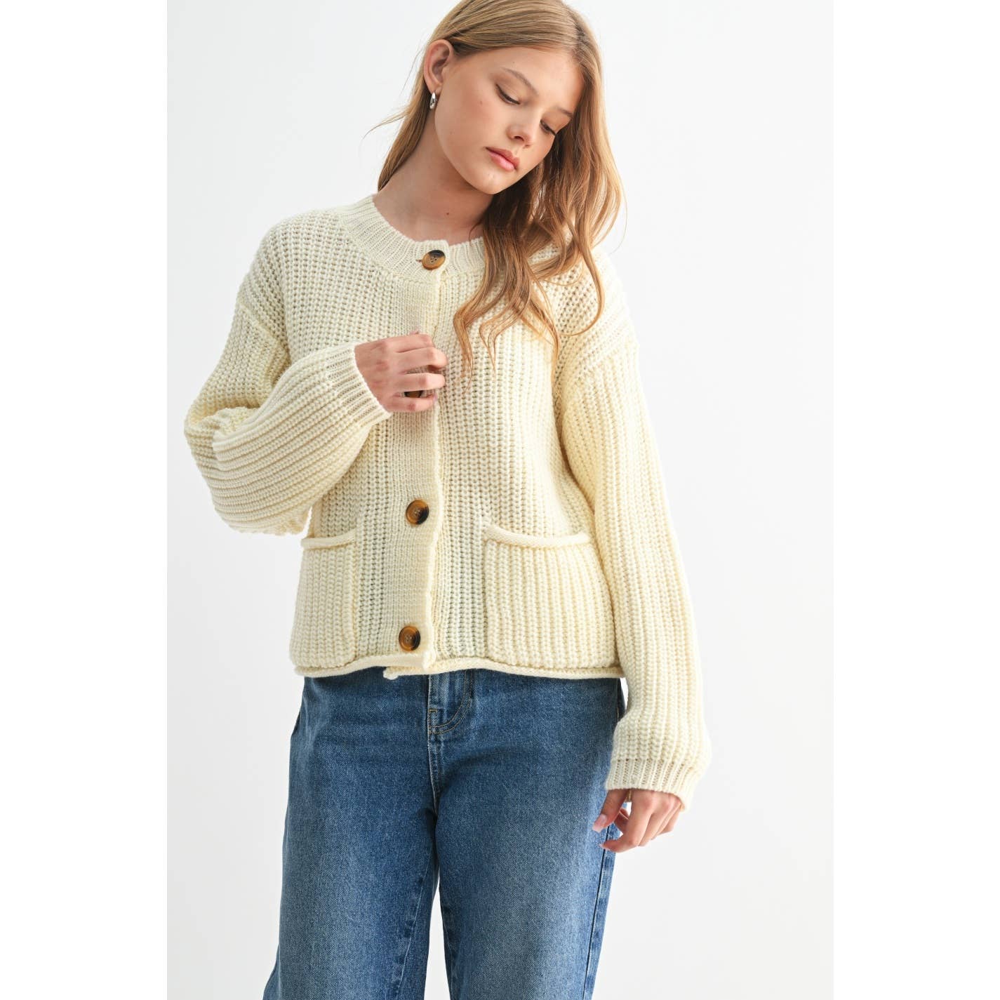 CHUNKY KNIT SWEATER CARDIGAN