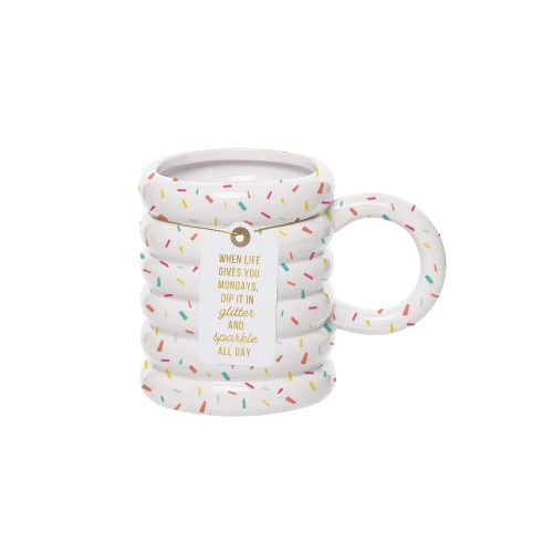 Dip It In Glitter Confetti Ribbed Mug