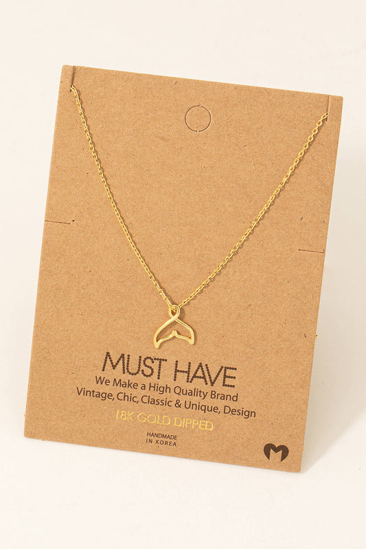 Whale Tale Pendant Necklace