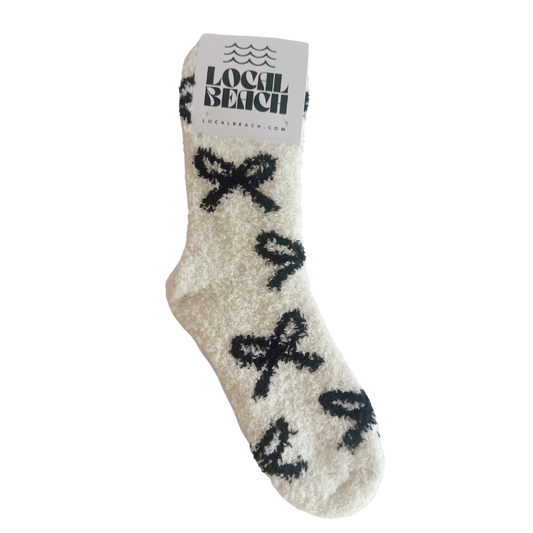 Local Beach Bow Cozy Socks