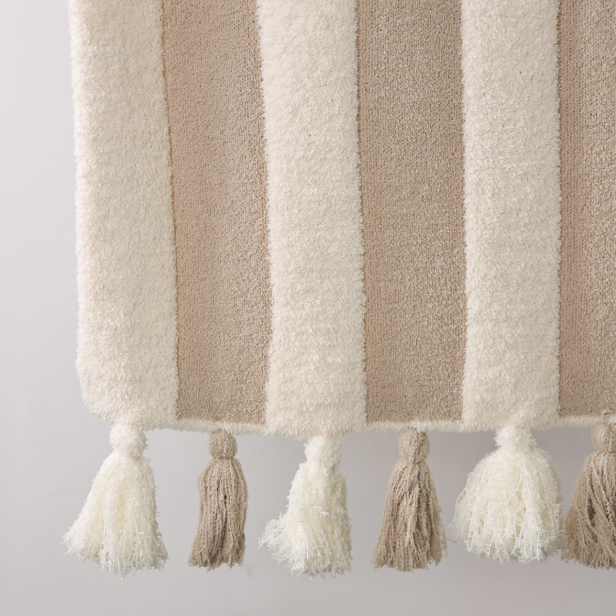 Striped Luxe Home Blanket with Tassels