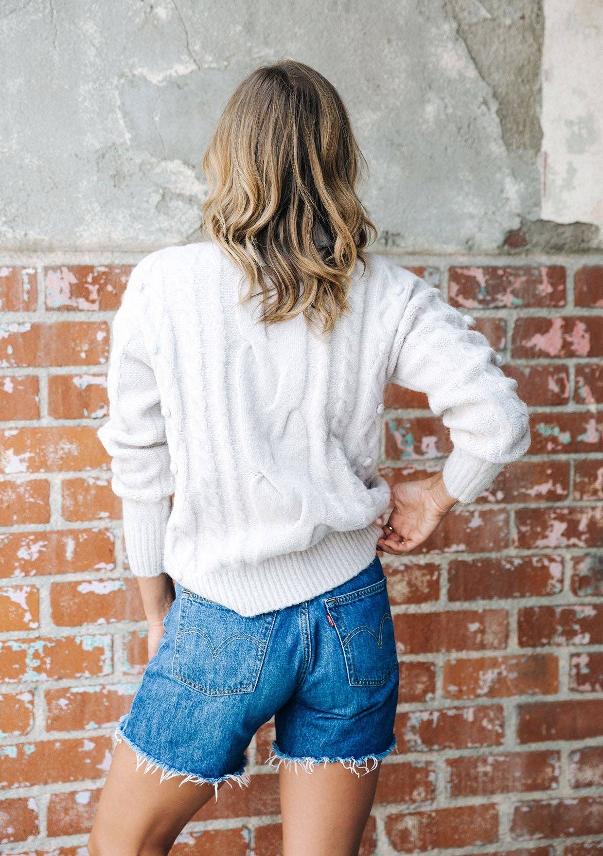 Lovestitch - Cable Knit Mock Neck Cozy Sweater