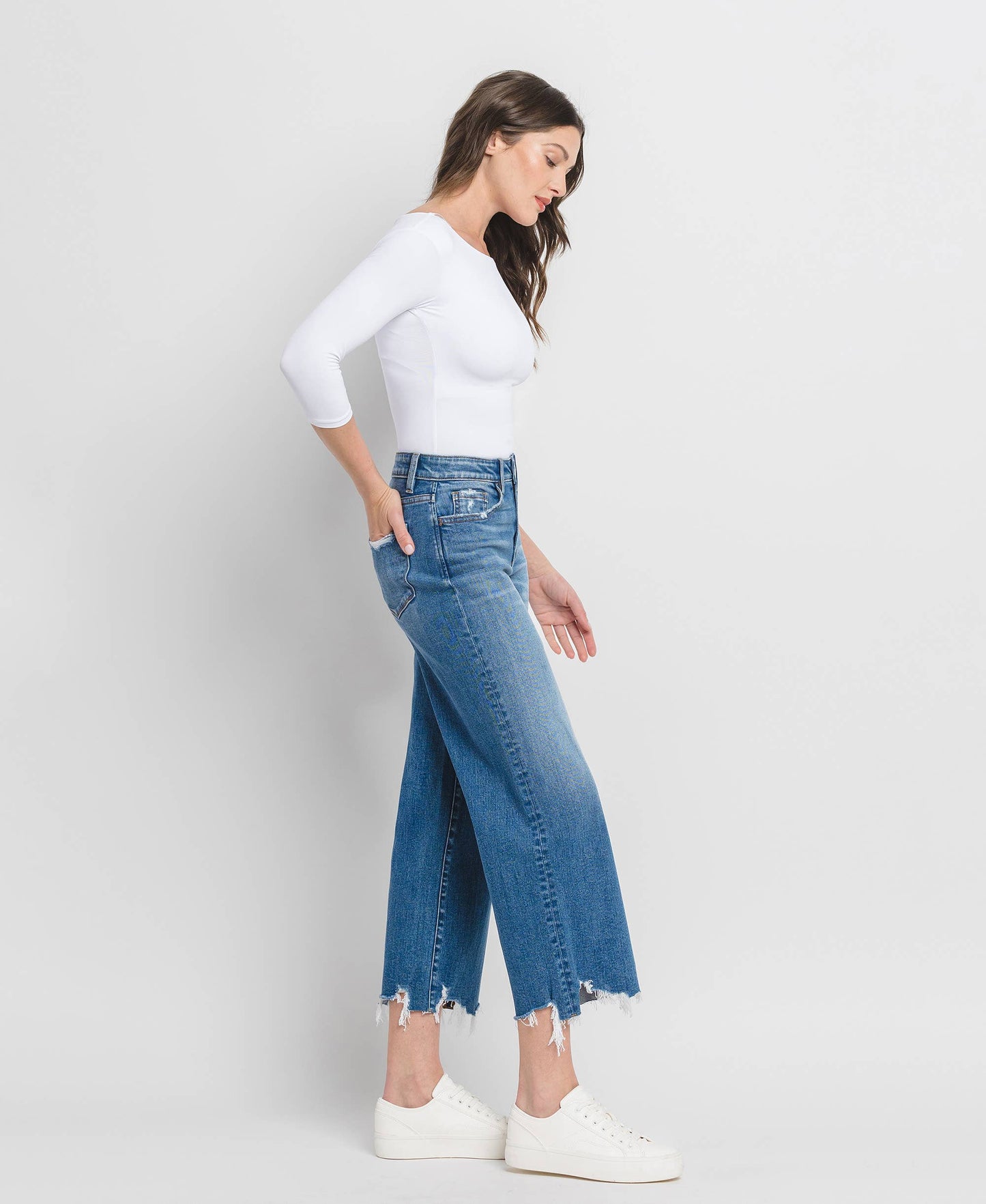 Flying Monkey - Delightful High Rise scrip Wide Leg Jean