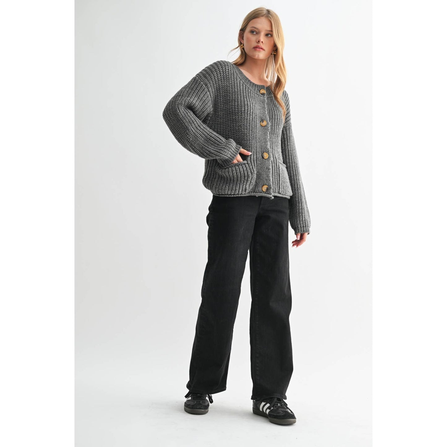 CHUNKY KNIT SWEATER CARDIGAN