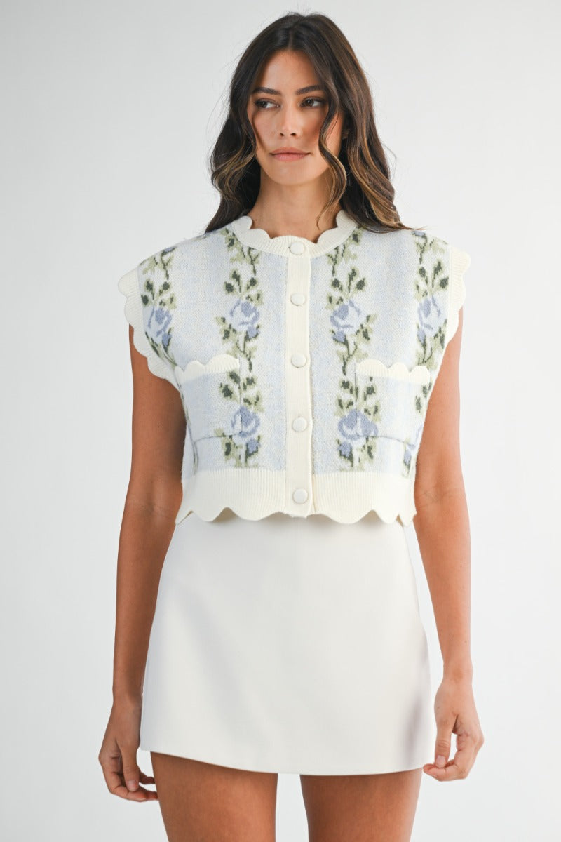 Mika Floral Jacquard Cardigan