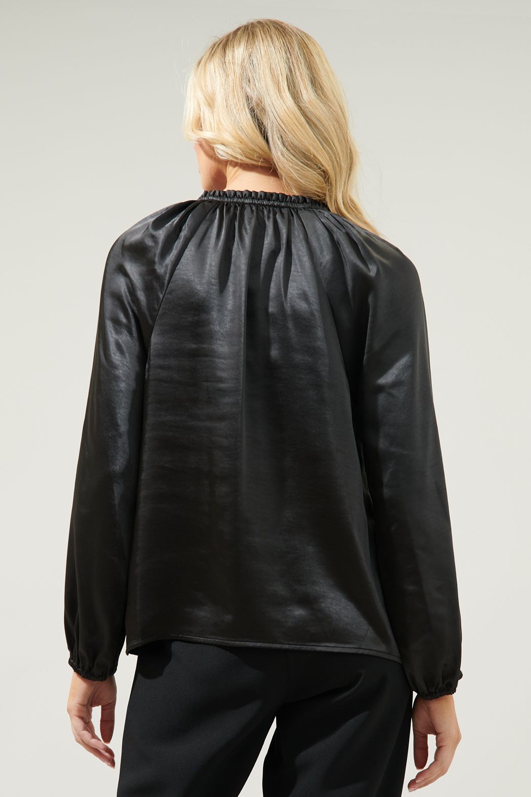 Alcazar Raglan Sleeve Satin Blouse