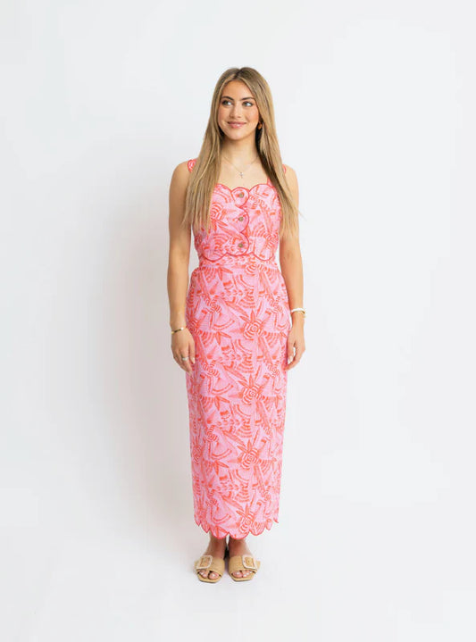 Tropical Linen Maxi Skirt